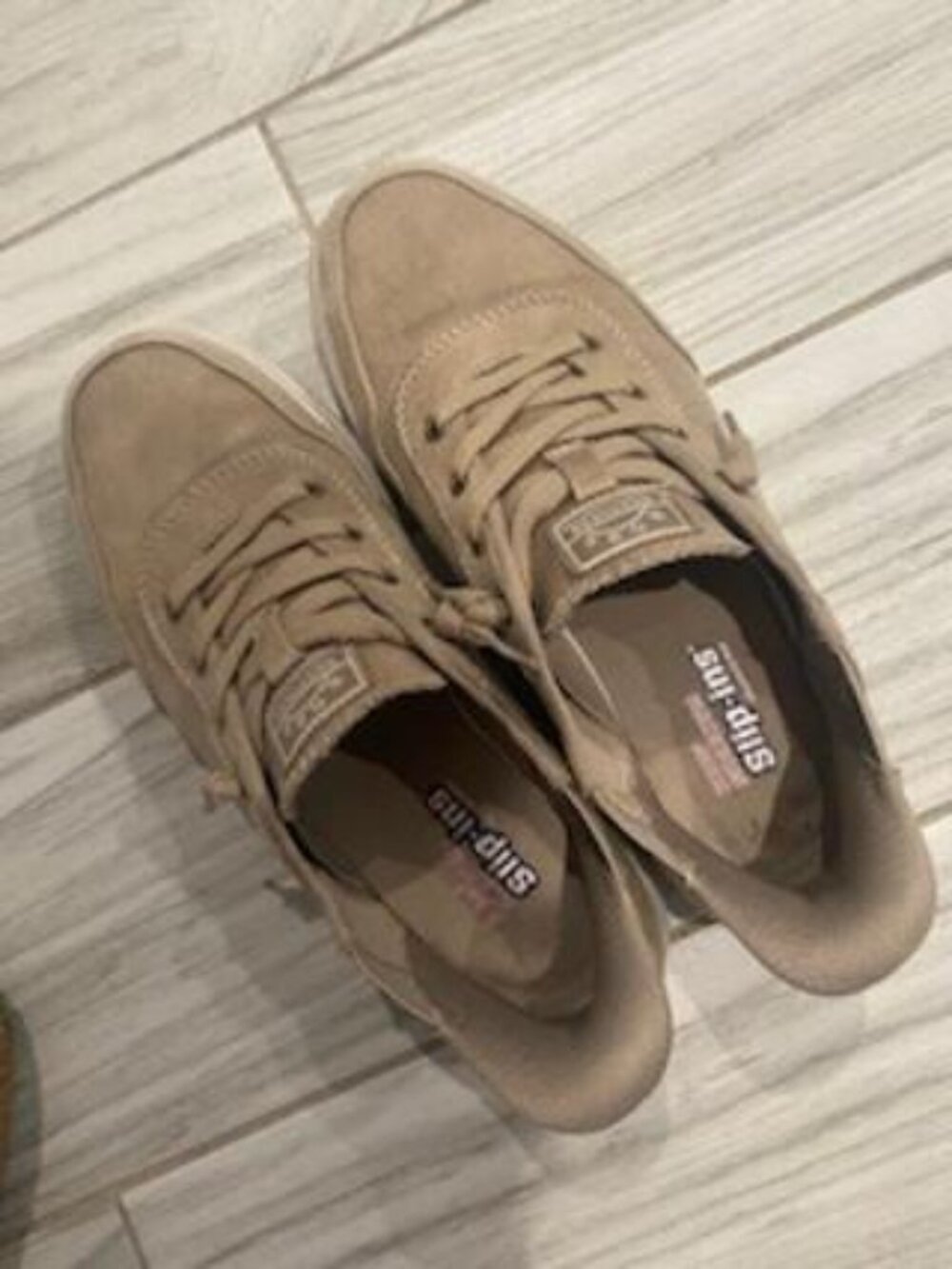 Skechers Slip-ins: BOBS Skip Cute - B Cute Cozy sneakers in the taupe colorway.